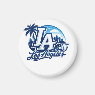 Imán Logotipo urbano azul y blanco de Los Ángeles LA