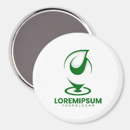 Imán Logotipo verde abstracto de gota de agua y globo