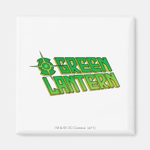 Imán Logotipo verde de la linterna - inclinado