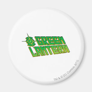 Imán Logotipo verde de la linterna - inclinado