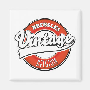 Imán logotipo vintage de Bruselas Bélgica
