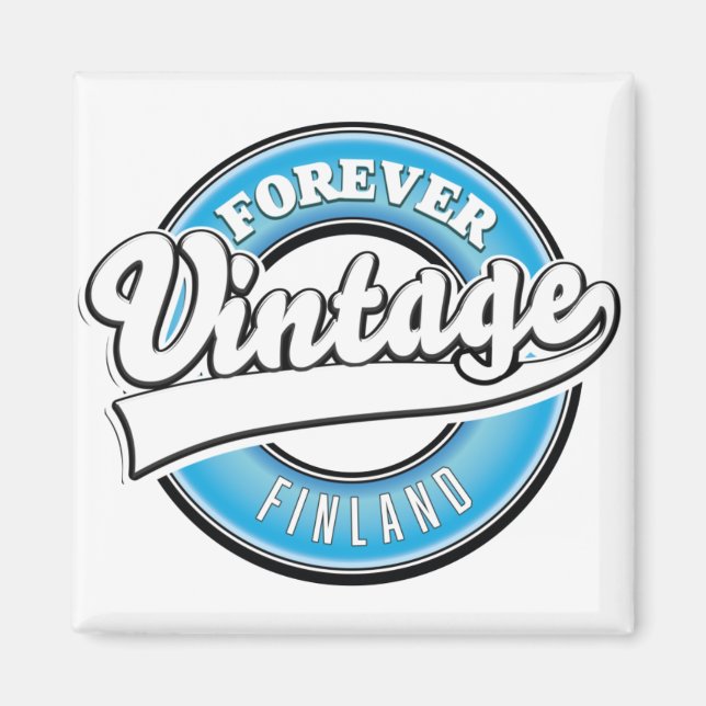 Imán logotipo vintage forever Finlandia (Frente)