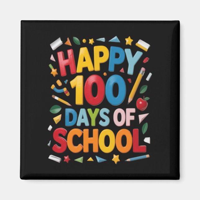 Imán Logro Feliz 100 Días De Escuela (Frente)
