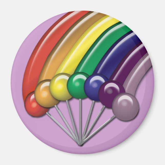 Imán Lollipops e imanes de Personalizable Rainbows (Frente)