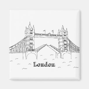 Imán London Bridges Vacation Drawing Vacation Art Trave