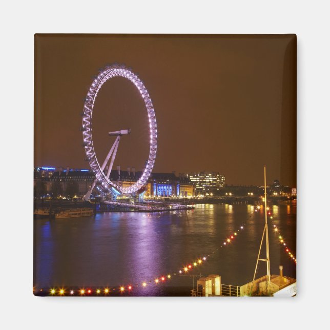 Imán London Eye, río Támesis y luces de (Frente)
