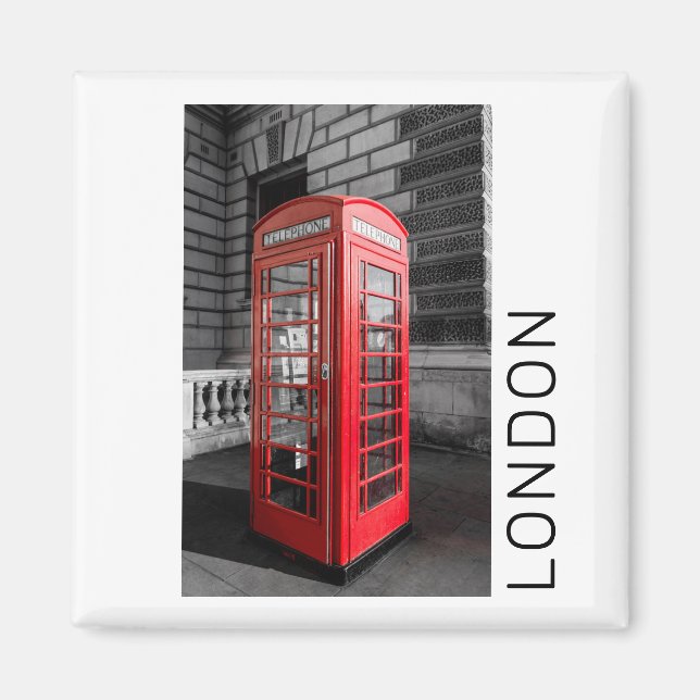 Imán London Vintage Phone Box UK Retro Teléfono (Frente)