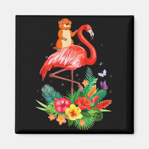 Imán Londra divertida montando flamingo flores Anima sa