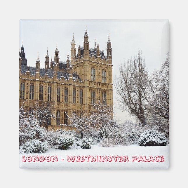 Imán Londres en invierno, Westminster (Fridge Magnet) (Frente)