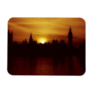 Imán Londres-Gran Ben-Elizabeth Tower-Sunset-Magnet