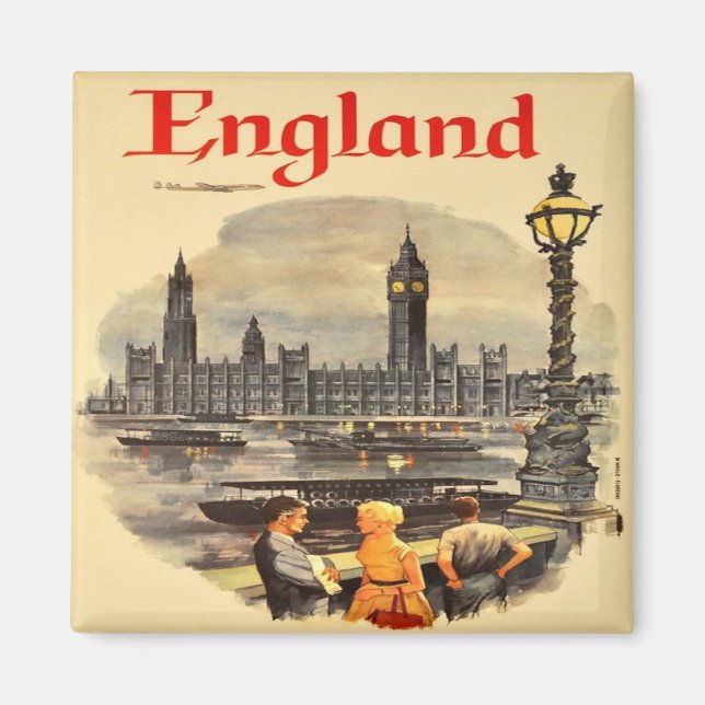 Imán Londres Inglaterra Estilo de vintage Big Ben (Frente)