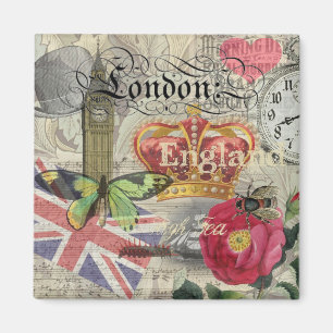 Imán Londres Inglaterra Viaje Viaje Arte Viejo Europa