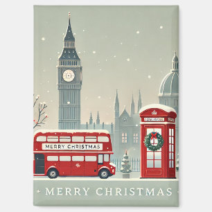 Imán Londres Navidad   Big Ben y Londres Festivo