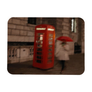 Imán Londres - Rainy Day Phone Box - Umbrella Magnet