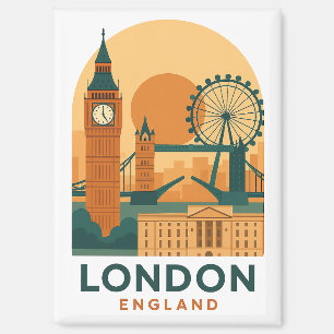 Imán Londres Vintage Inglaterra Viajes   Retro 