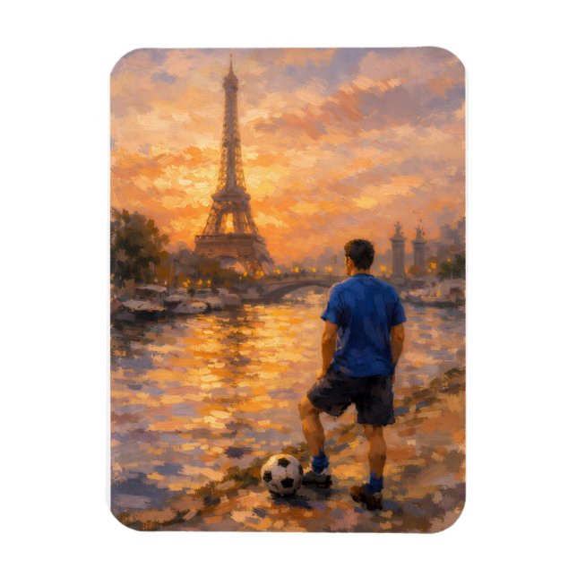 Imán Lone Soccer Player Near La Seine (Vertical)