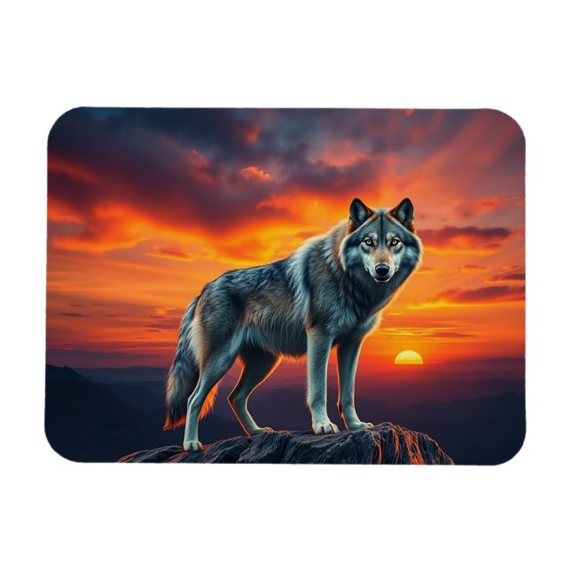 Imán Lone Wolf at Sunset (Horizontal)