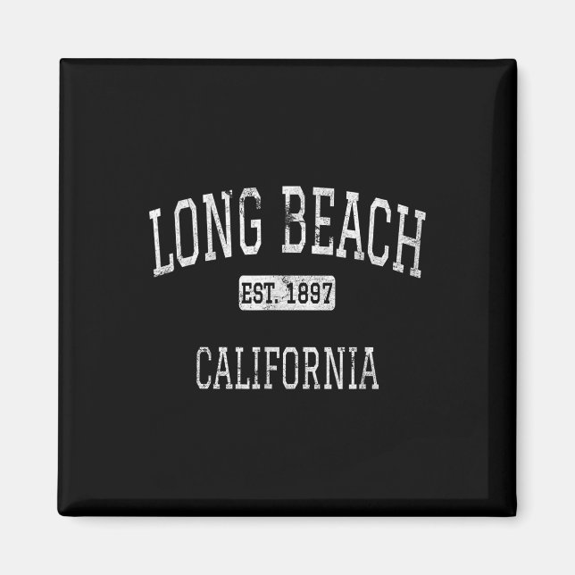 Imán Long Beach California Ca Vintage (Frente)