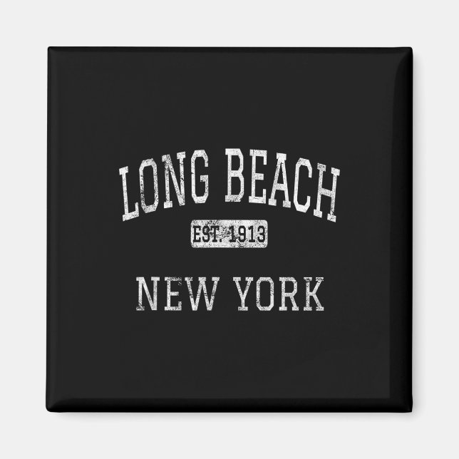 Imán Long Beach New York Ny Vintage (Frente)