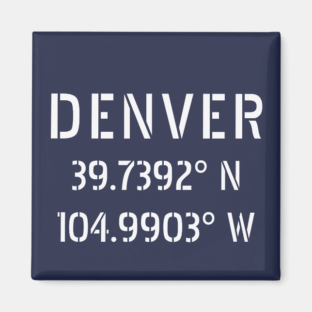 Imán Longitud de Denver Latitude (Frente)