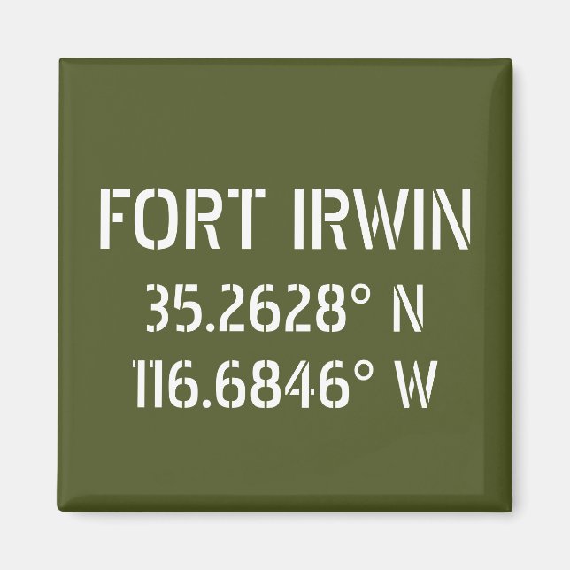 Imán Longitud de Fort Irwin Latitude (Frente)