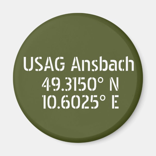 Imán Longitud de la Ansbach Latitude de USAG (Frente)