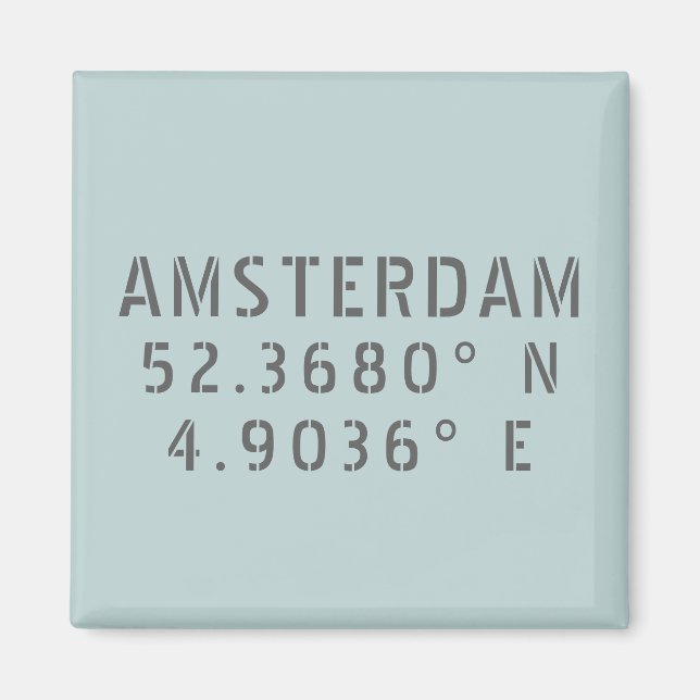 Imán Longitud de la latitud de Amsterdam (Frente)