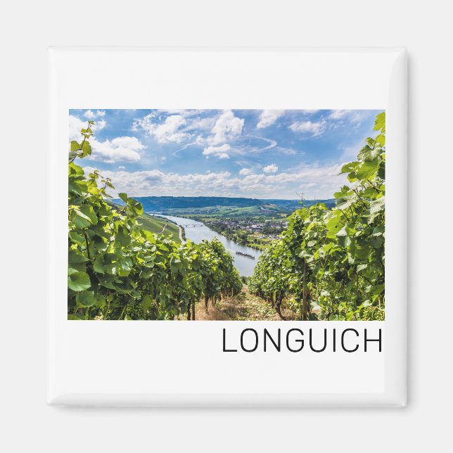 Imán Longuich Moselle Vineyard Panorama Alemania (Frente)