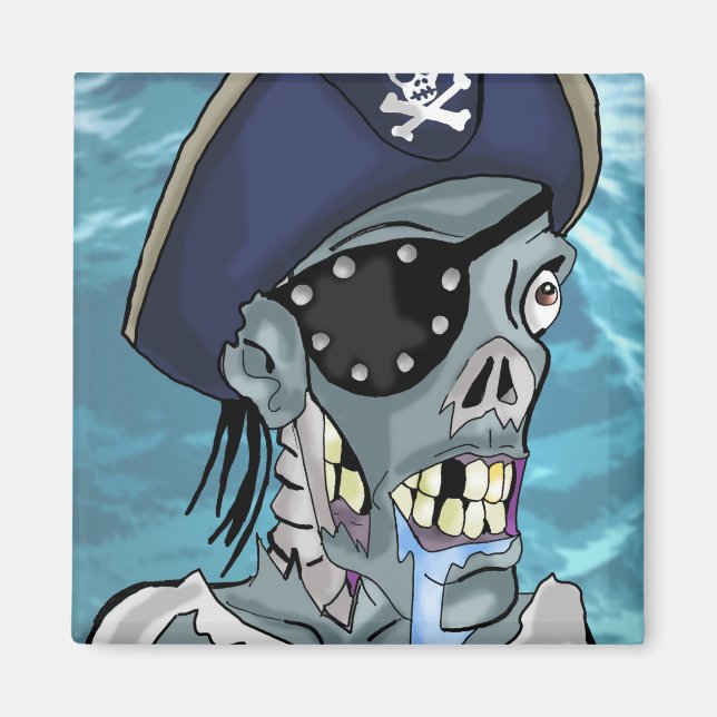 Imán Looney Pirate Zombie Magnet (Frente)