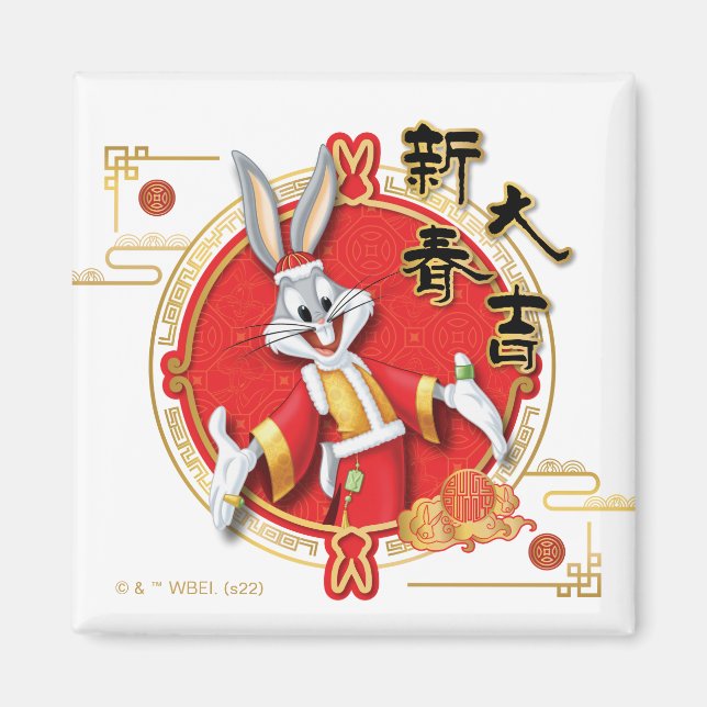 Imán LOONEY TUNES™ | BUGS BUNNY™ Fortuna de primavera (Frente)