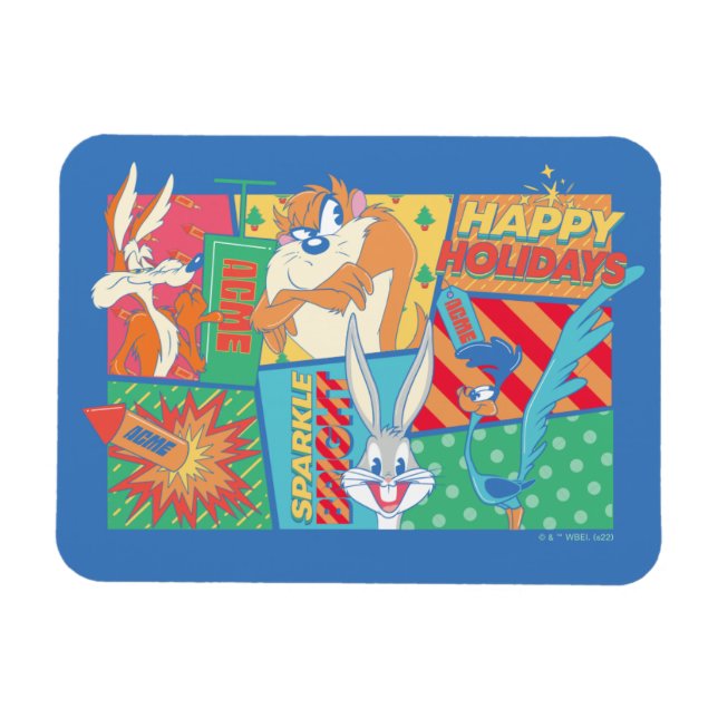 Imán LOONEY TUNES™ | Patrón de vacaciones felices (Horizontal)