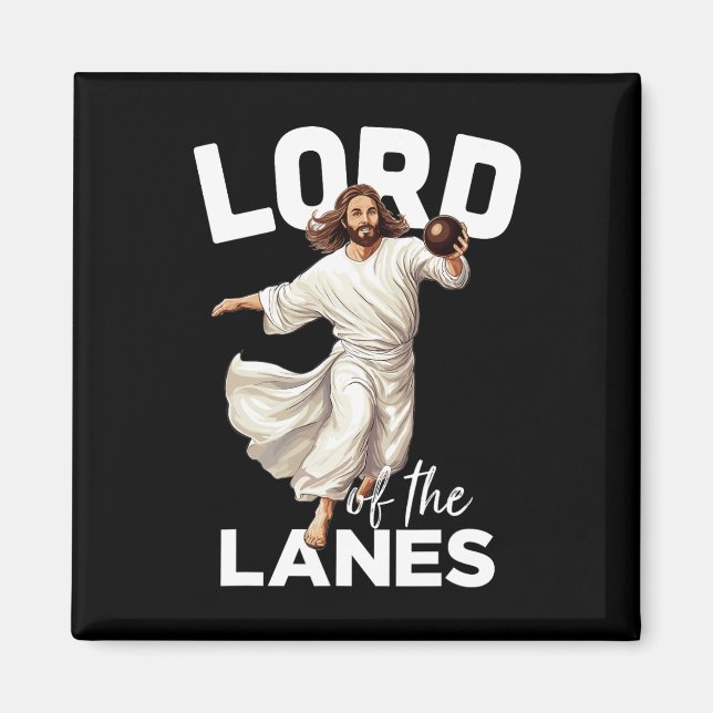 Imán Lord Lanes Funny Christian Christ Gutter Bowl L (Frente)