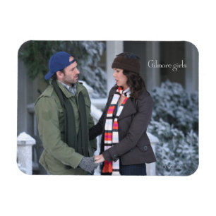 Imán Lorelai y Luke sosteniendo manos en la nieve