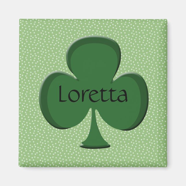 Imán Loretta Shamrock Name Magnet (Frente)