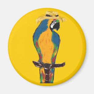 Imán Loro azul y amarillo