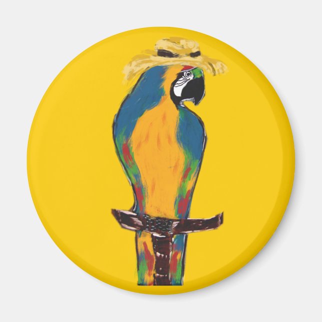 Imán Loro azul y amarillo (Frente)