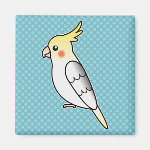 Imán Loro Cacatúa Caricaturesco con Patas Amarillas