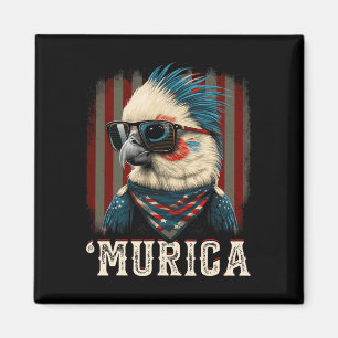 Imán Loro Cacatúa Patriótico 4 De Julio Bandera America