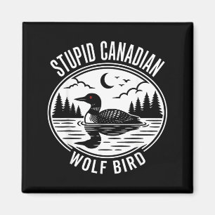 Imán Loro de hockey canadiense estúpido lobo calentado