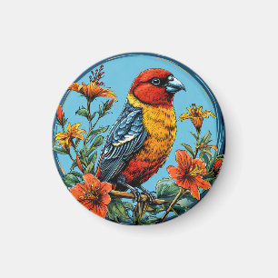 Imán Loro picogordo colorido