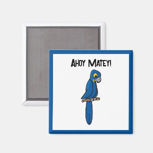 Imán Loro Pirata Ahoy Matey de Dibujos Animados, Loro M