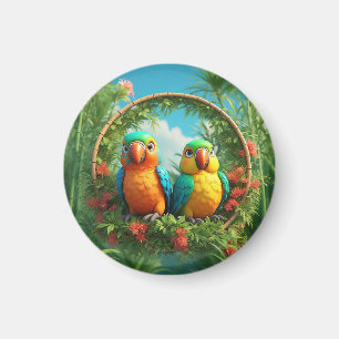 Imán Loros de Dibujos Animados Coloridos