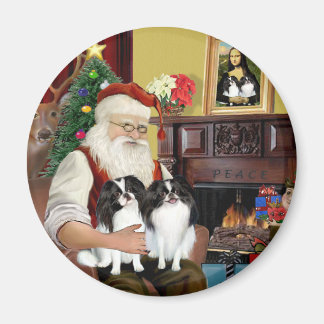 Imán Los 2 Japanese Chin de Santa