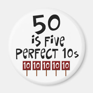 Imán ¡los 50.os regalos de cumpleaños, 50 son 5 10s