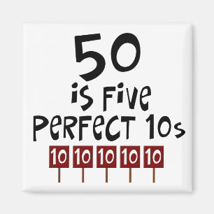 Imán ¡los 50.os regalos de cumpleaños, 50 son 5 10s
