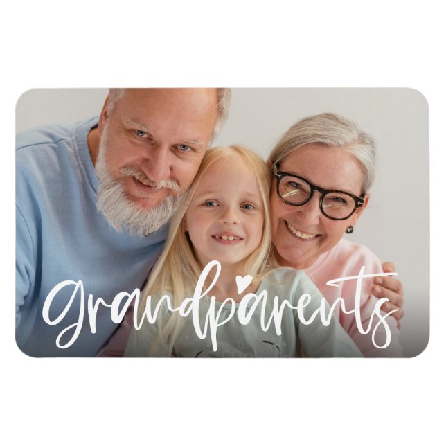 Imán Los abuelos aman el guión de regalo de foto person (Horizontal)
