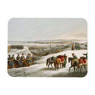 Imán Los aliados antes de Dantzic en invierno, grabado 