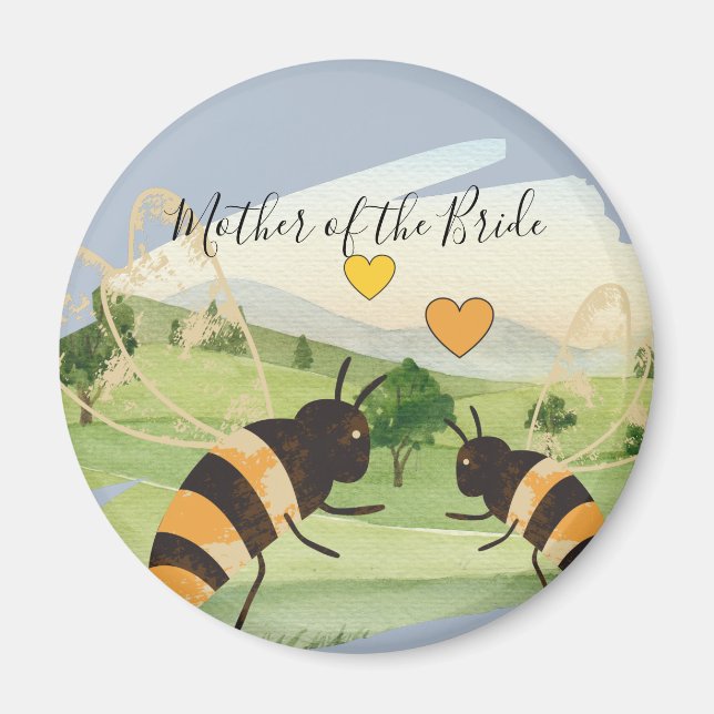 Imán Los amantes de la naturaleza Boda de las abejas ru (Frente)