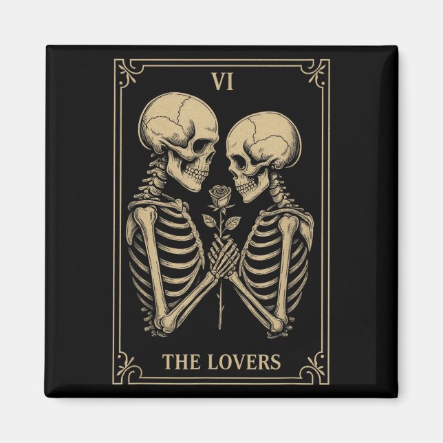 Imán Los Amantes Del Skeleton Tarot Envuelven El Romanc (Frente)