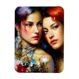 Imán Los amantes hermosos pintura colorida